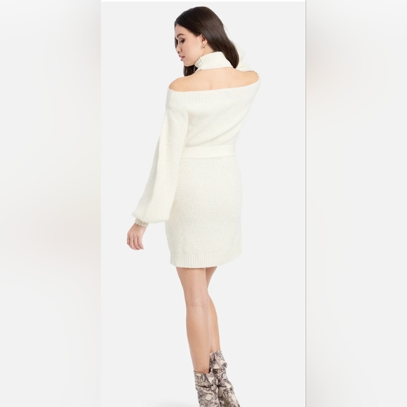 Bebe Cold Shoulder oversized Halter Sweater Dress - Picture 3 of 3